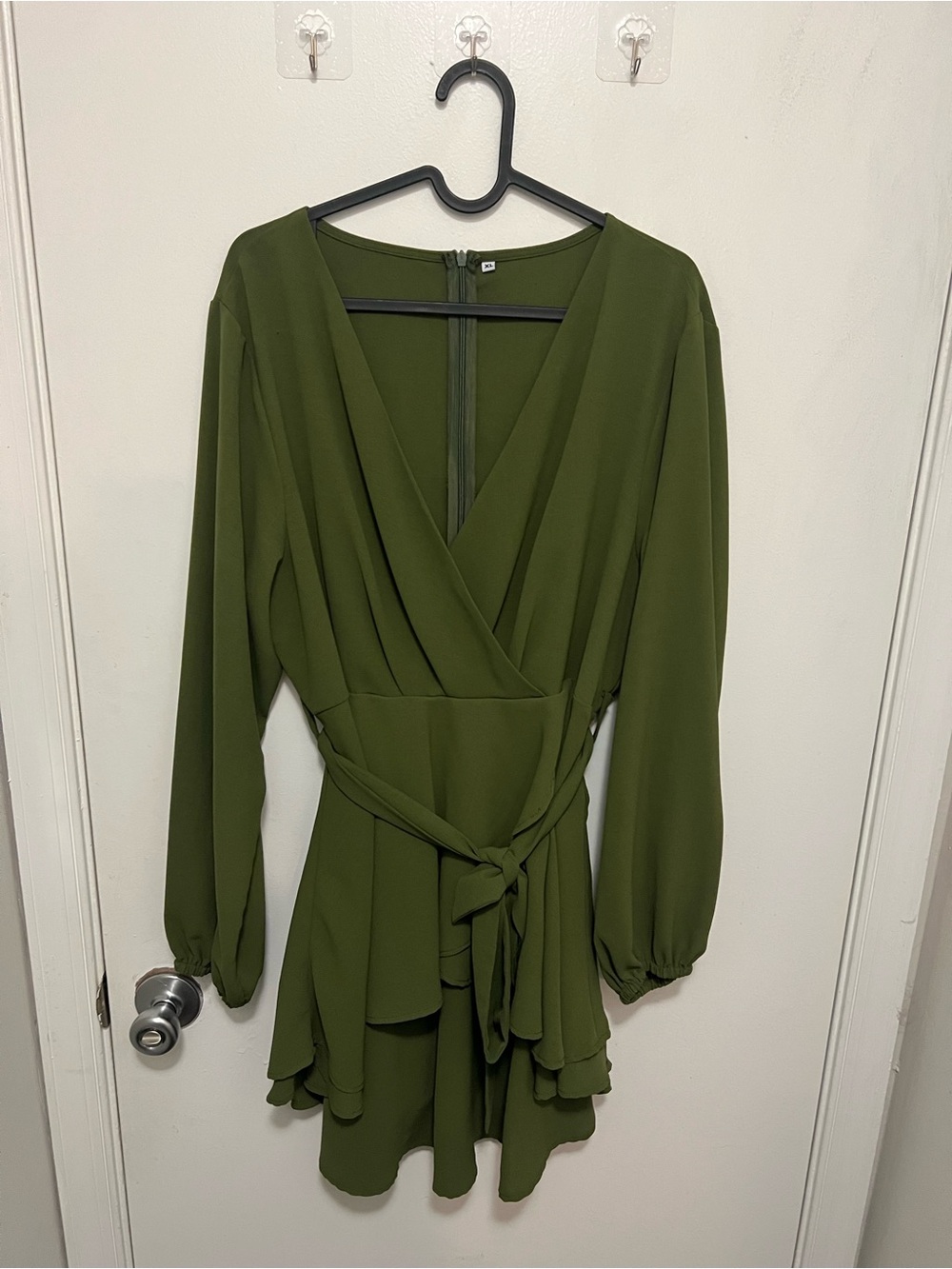 V-Neck Bohemian Wrap Tie Dress - Picture 6 of 9